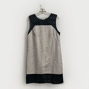 Ann Taylor Sleeveless Tweed Lace/Eyelet Shift Dress Women’s Size 10 Trim